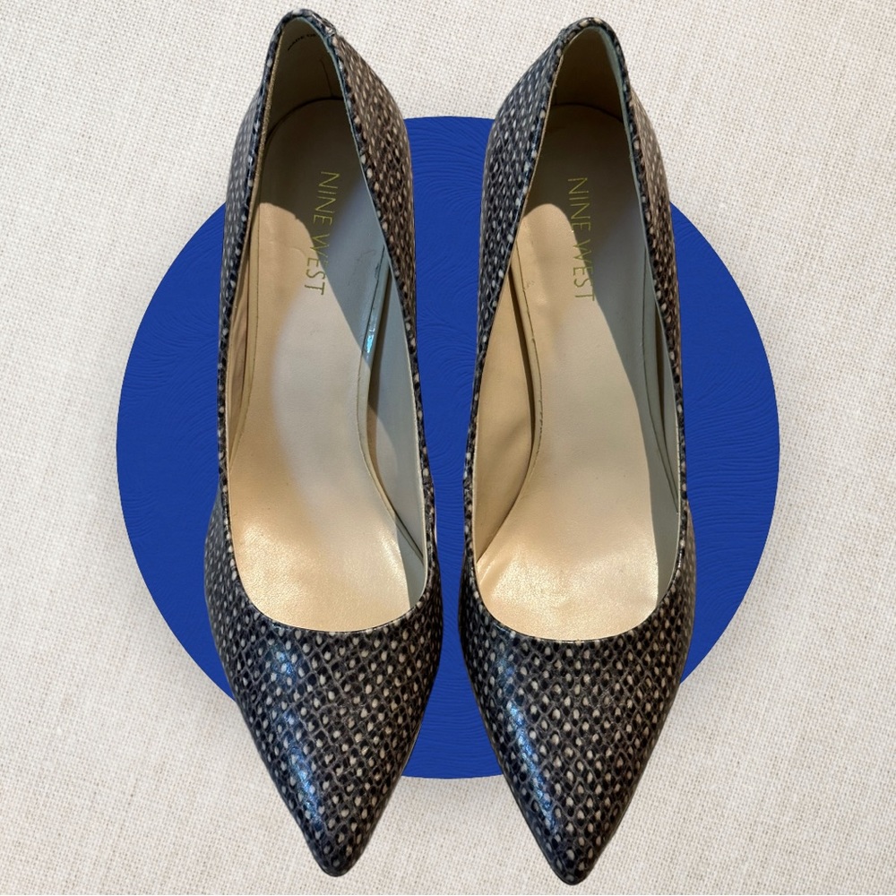 Nine West Evermoreo Snakeskin Printed Heels ~ Sz 7M